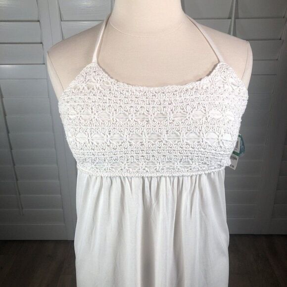 NEW Inc Beach White Swim Cover Large Beach Dress Rayon Crochet A Line - Picture 5 of 11